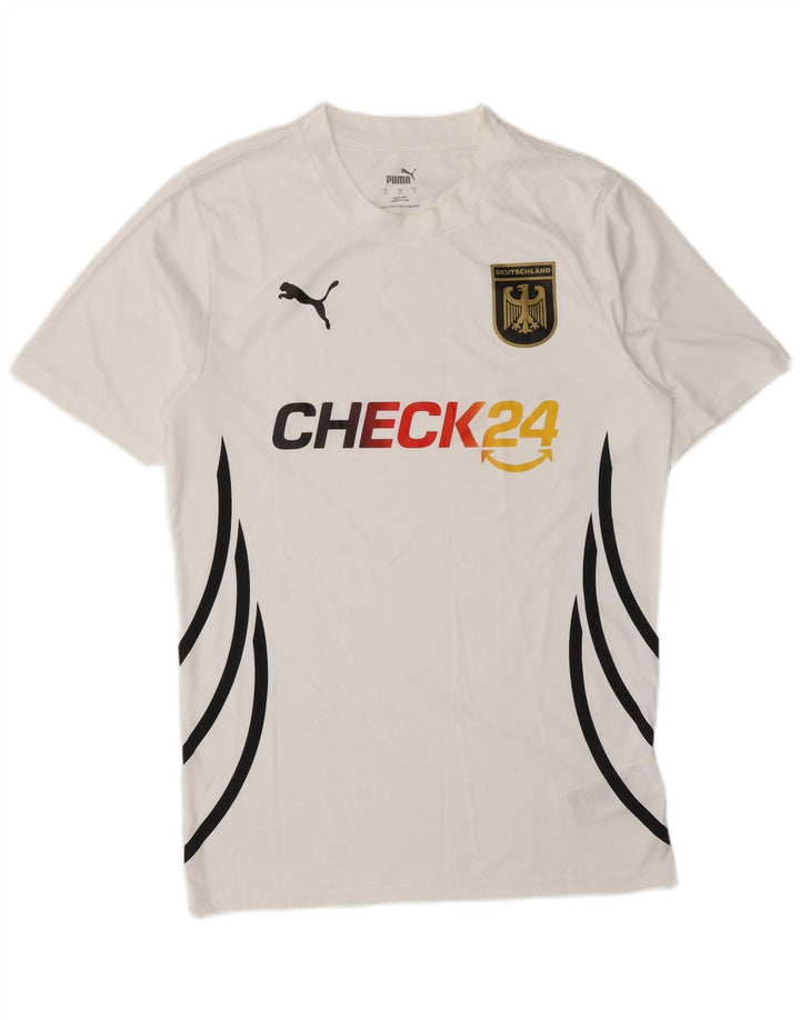 Męski T-shirt Puma Deutshland z grafiką, mały, biały poliester w paski