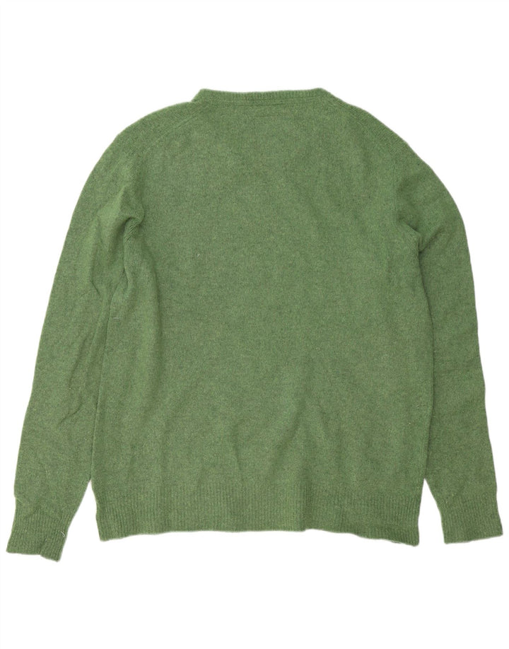 Męski sweter Superdry z okrągłym dekoltem, duży, zielony, z owczej wełny