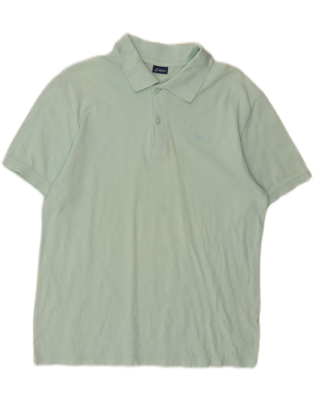 ASICS Mens Polo Shirt Medium Green Cotton