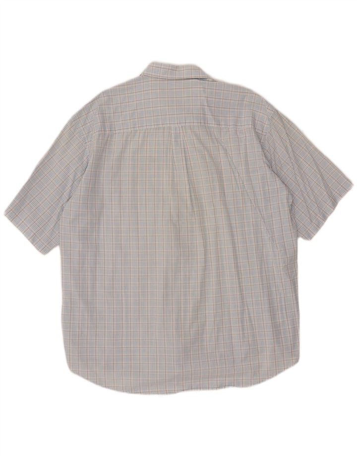 Męska koszula z krótkim rękawem ASICS 2XL, bawełniana niebieska kratka