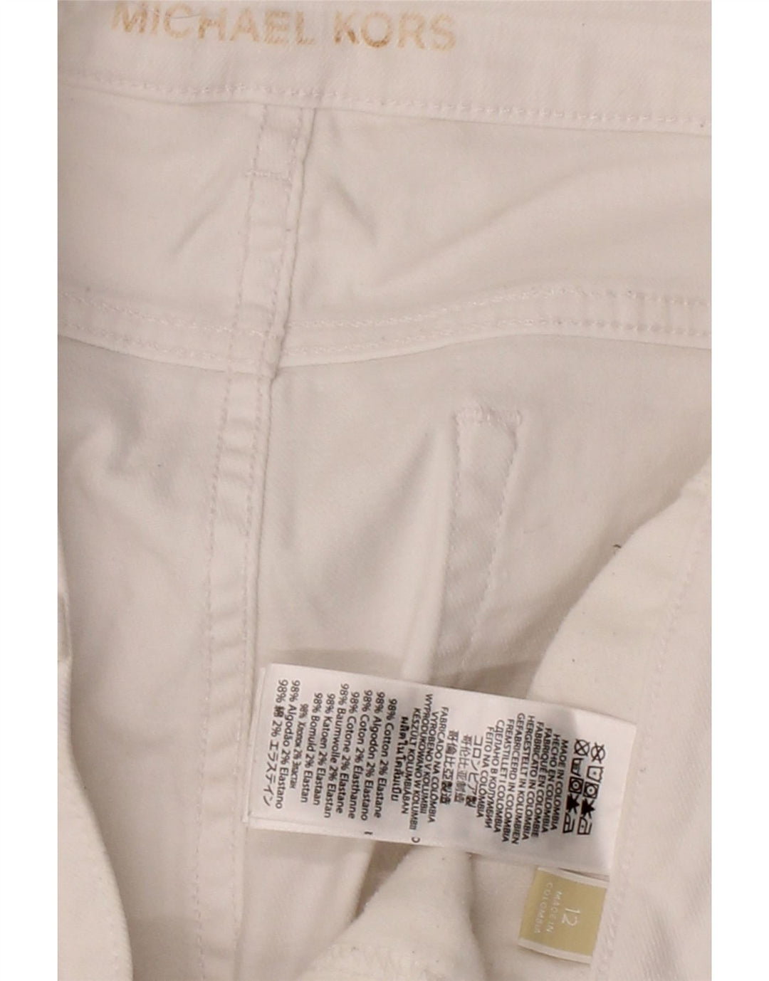 MICHAEL KORS Womens Capri Jeans US 12 Large W36 L23 White Cotton Vintage Michael Kors and Second-Hand Michael Kors from Messina Hembry 
