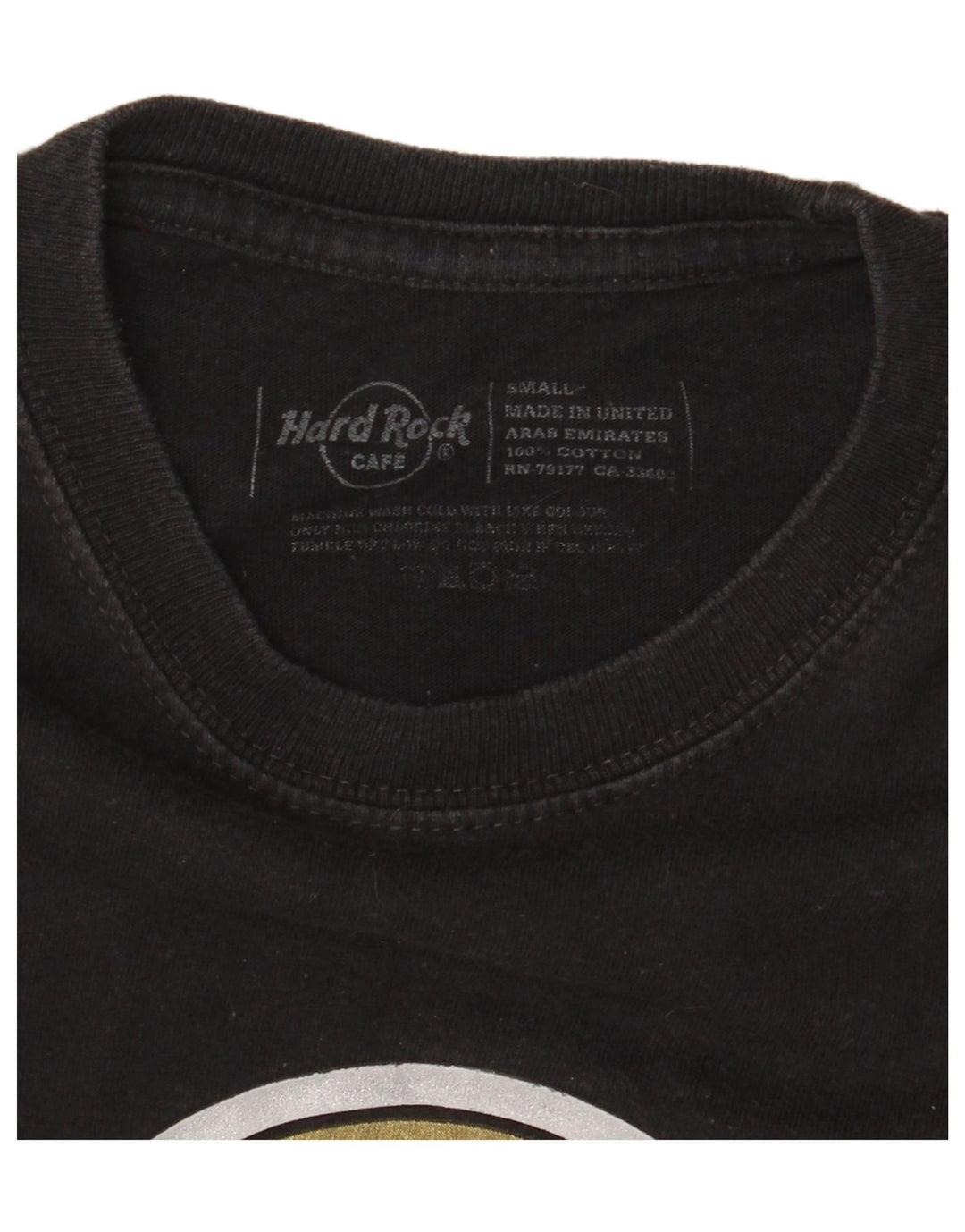 Męski T-shirt z grafiką HARD ROCK CAFE, mały, czarny, bawełniany