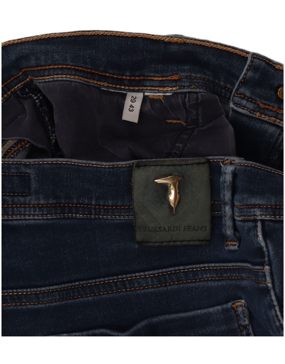 Damskie jeansy Trussardi Cropped W29 L25 Granatowe
