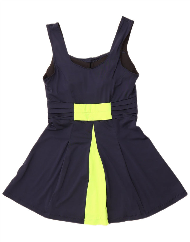 Damskie stroje kąpielowe NIKE Dri Fit UK 12, średni granatowy poliester z blokami kolorów