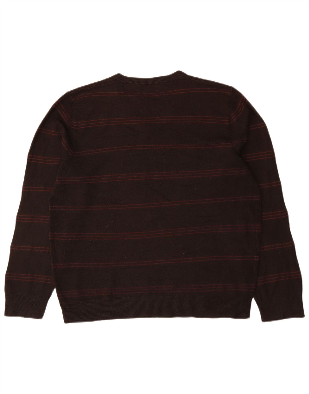 Męski sweter Marks & Spencer Blue Harbor z dekoltem w kształcie litery V, w duże brązowe paski