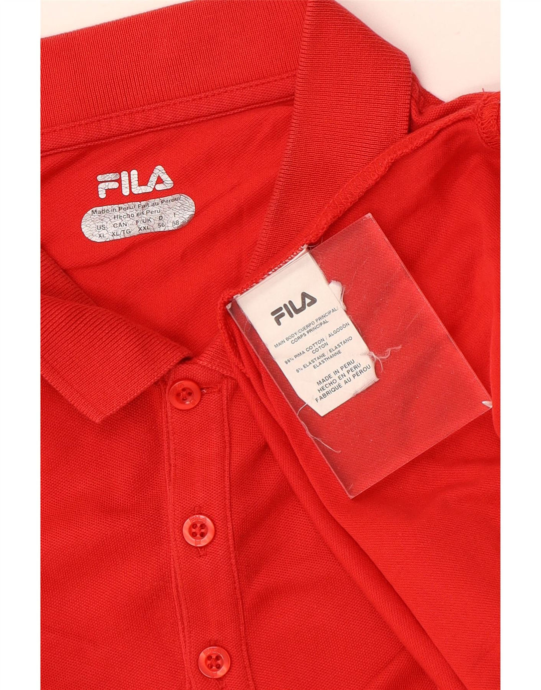 Męska koszulka polo Fila 2XL, czerwona, bawełniana