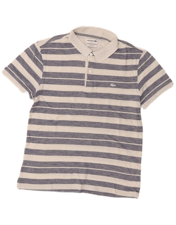 Męska koszulka polo Lacoste Slim Fit, rozmiar 4, średnia, bawełniana w białe paski
