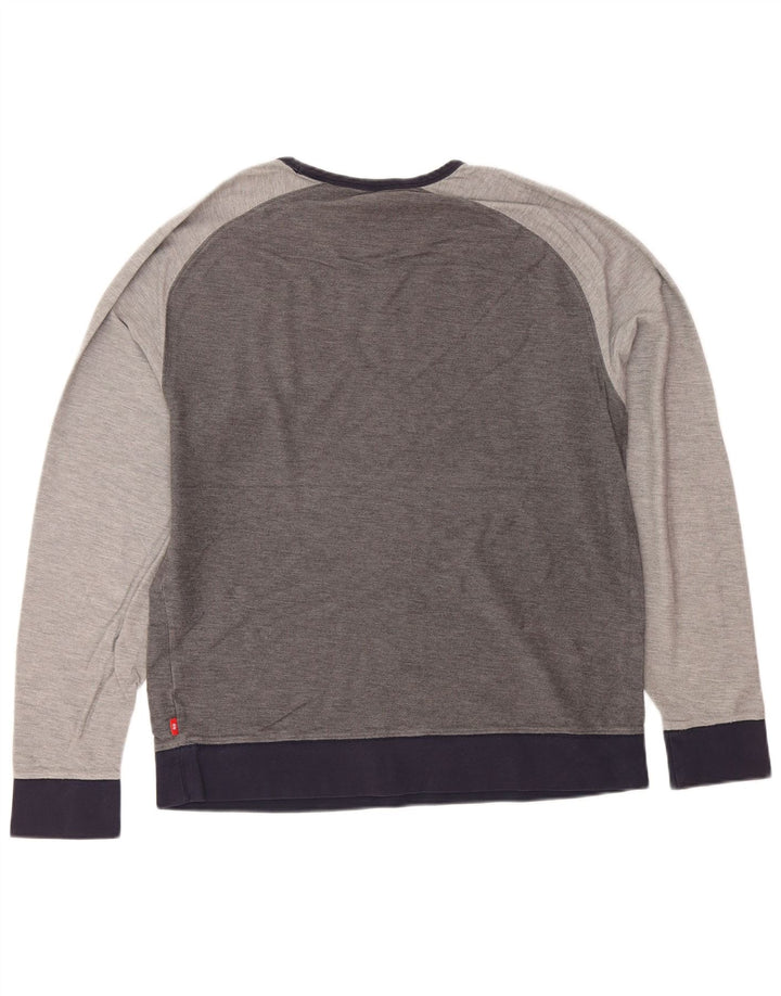 Bluza męska IZOD, bawełniana, średnioszara, z blokami kolorów