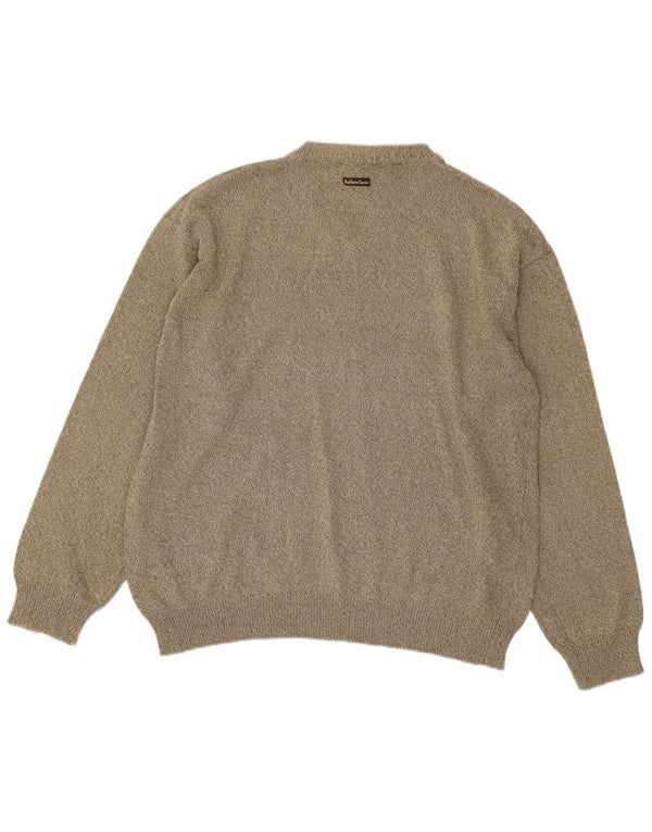 Marlboro Classics Męski sweter z dekoltem w kształcie litery V XL, brązowy, bawełniany