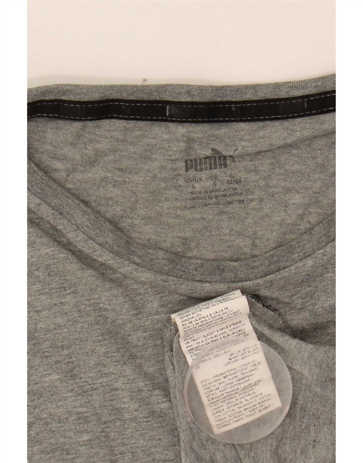 Męski T-shirt Puma z grafiką, duży, szary, z bawełny w plamki