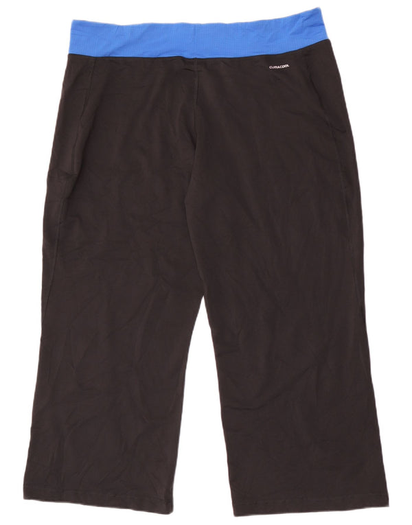 Damskie spodnie dresowe Adidas Crop UK 22 3XL Czarny poliester z blokami kolorów