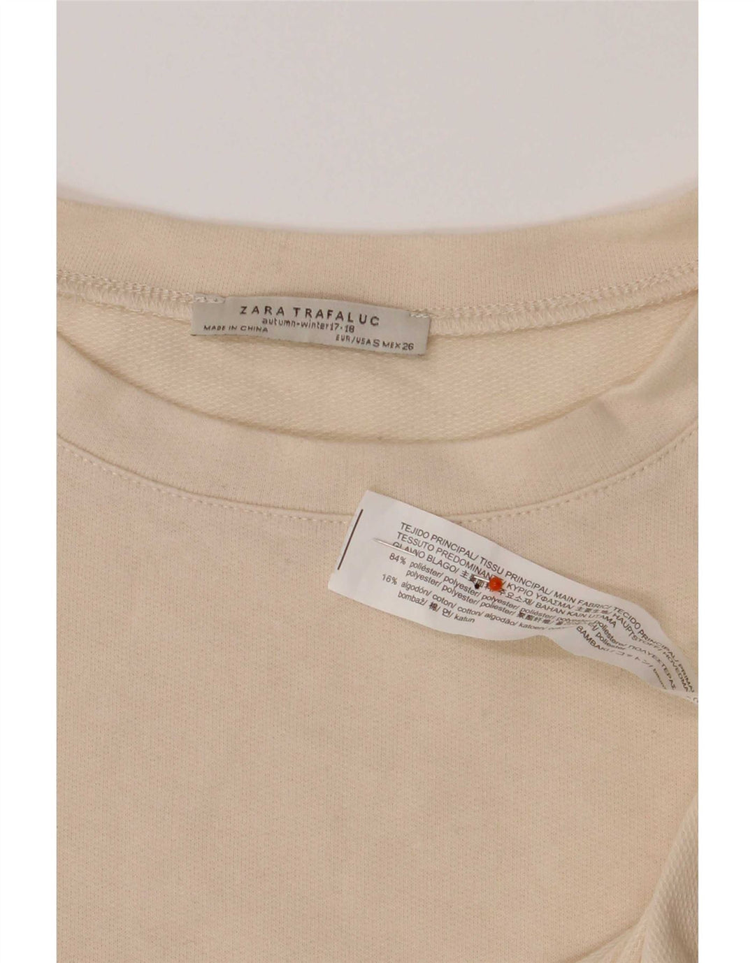 Damski top oversize z długim rękawem Zara UK 10 Small Beige Colorblock