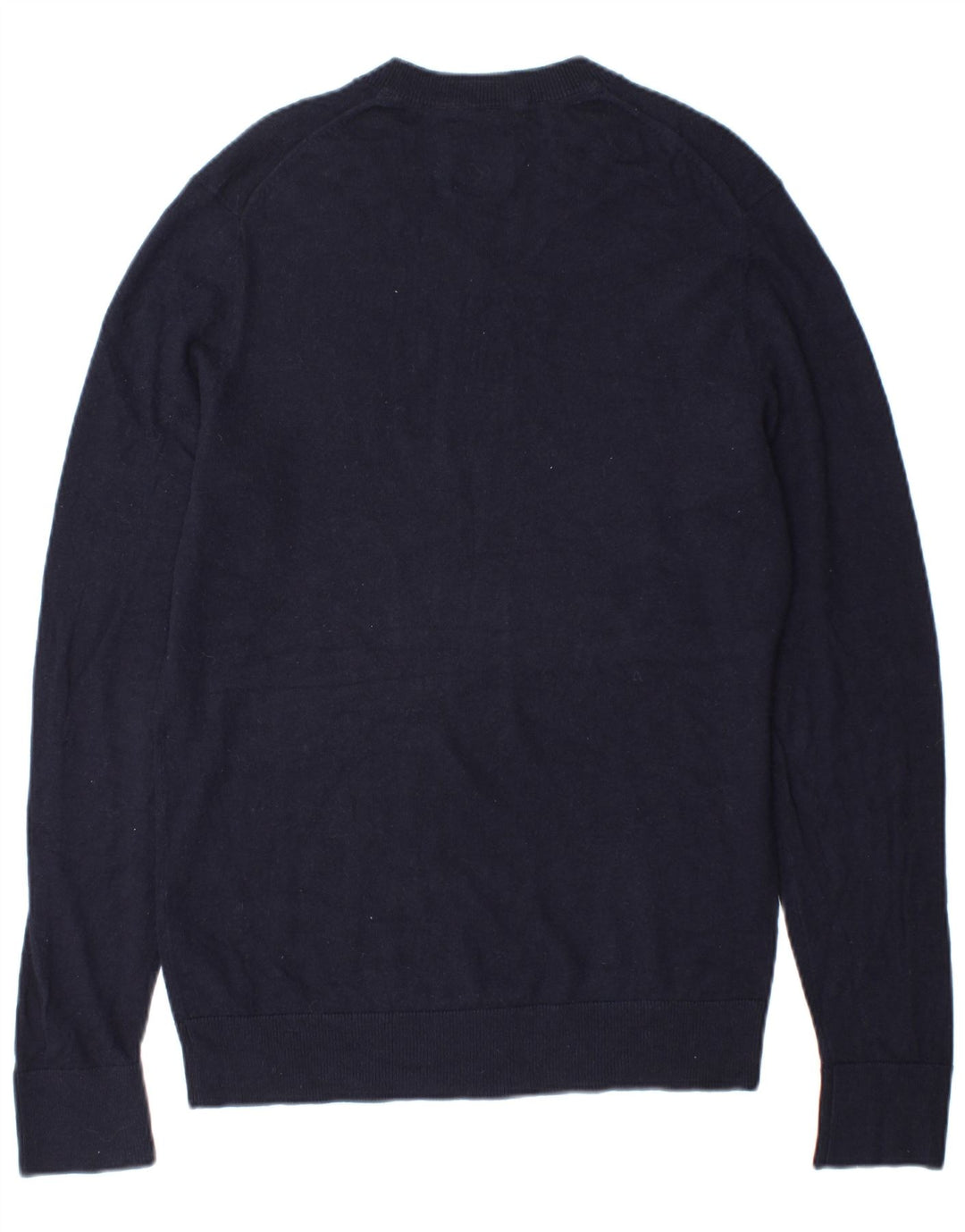 Abercrombie & Fitch Męski sweter z dekoltem w kształcie litery V, średni granatowy wełniany
