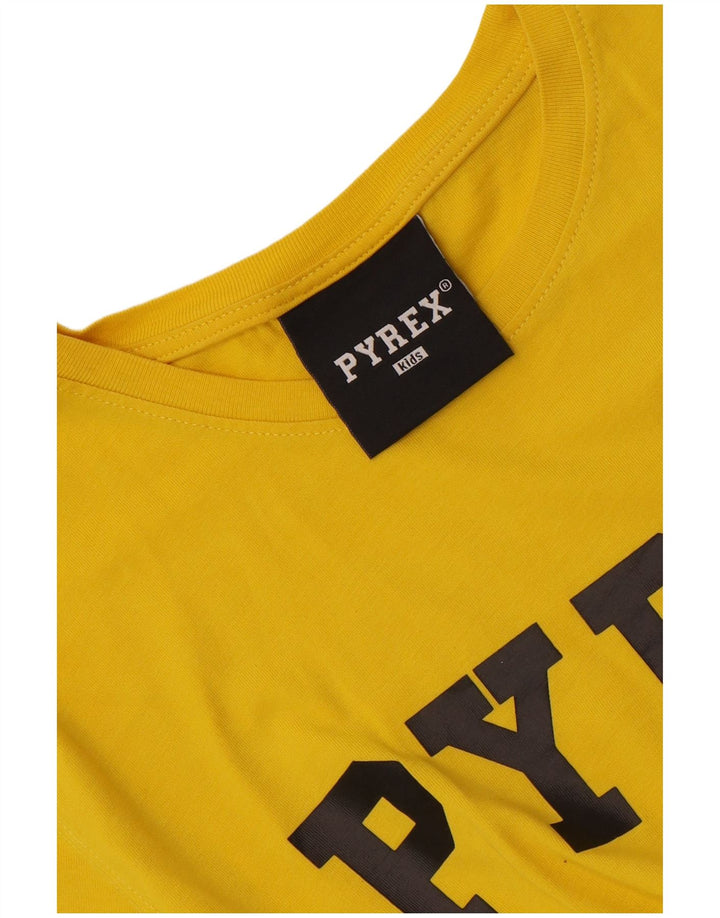 Chłopięcy T-shirt z grafiką Pyrex, 13-14 lat, żółty