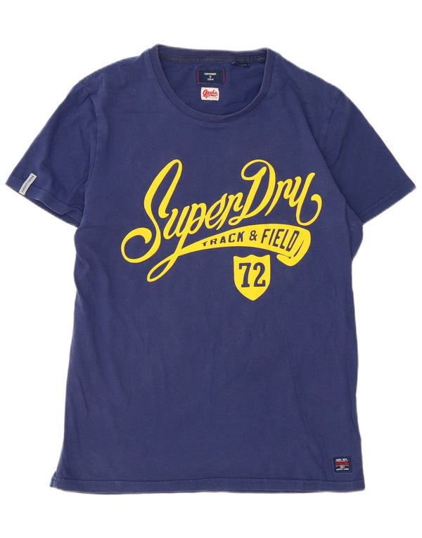 Męski T-shirt z grafiką Superdry, duży, granatowy, bawełniany