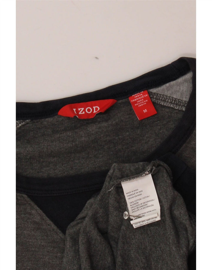 Bluza męska IZOD, bawełniana, średnioszara, z blokami kolorów