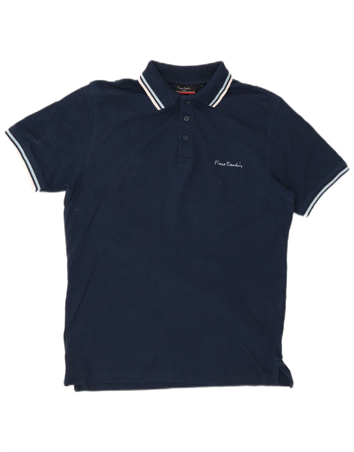 Męska koszulka polo Pierre Cardin o regularnym kroju, średnia, granatowa, bawełniana