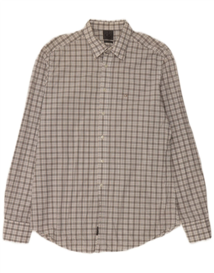 Koszula męska Calvin Klein Slim Fit w dużą szarą kratkę