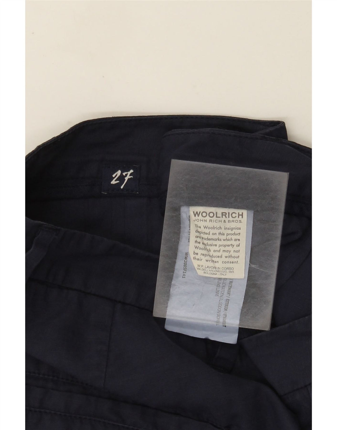 Spodnie damskie Woolrich Slim Chino W27 L26 Granatowa bawełna