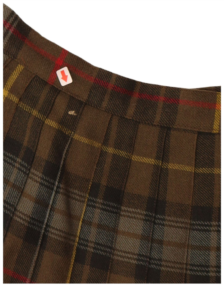 Damska spódnica kopertowa VINTAGE W28 w średnią kratę khaki