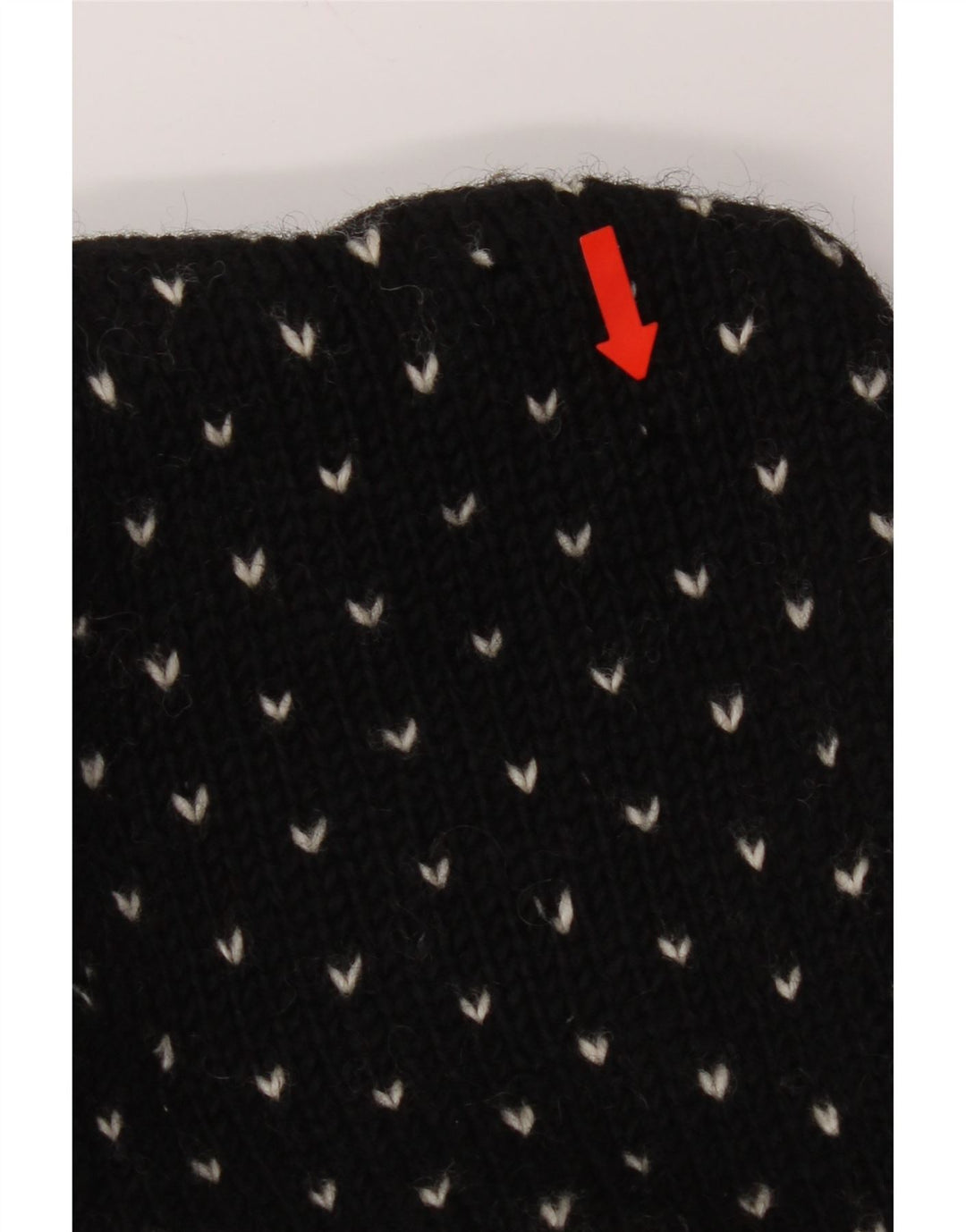 Vintage męski sweter z kapturem, duży, czarny, wełniany Fair Isle