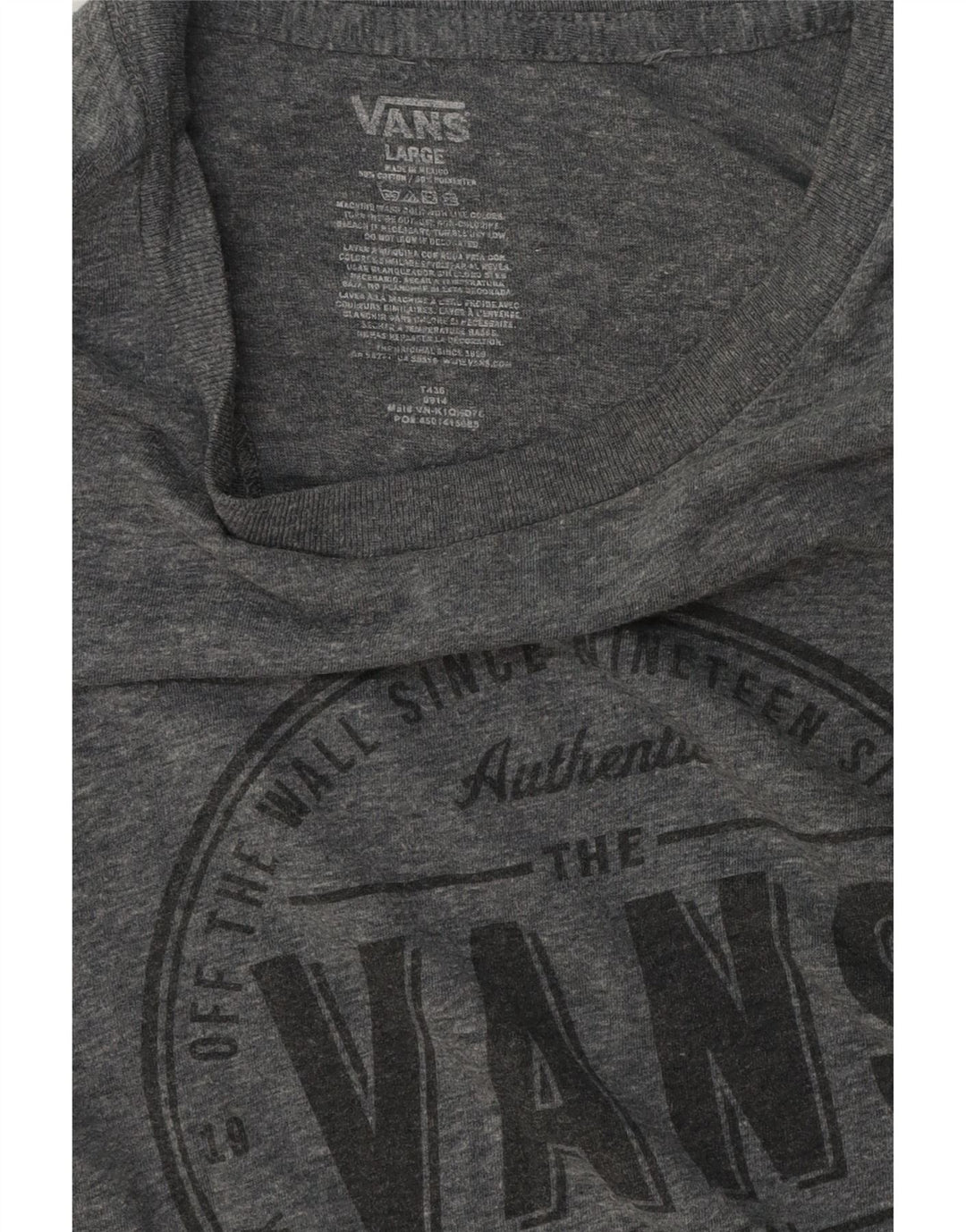 Męski T-shirt z grafiką Vans, duży, szary, bawełniany