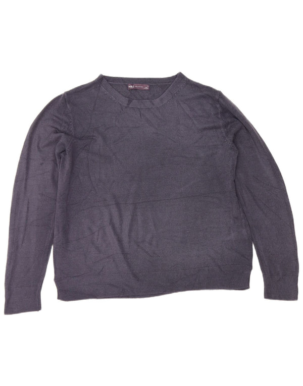 Marks & Spencer Damski sweter z dekoltem w łódkę, UK 14, duży, granatowy