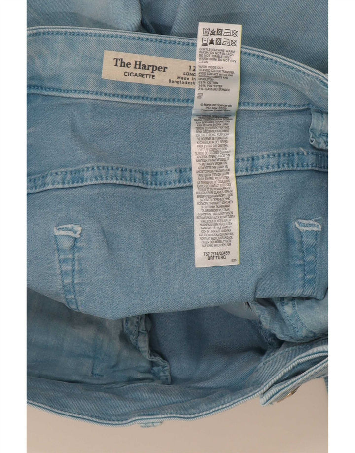Marks & Spencer Damskie proste dżinsy UK 12 Medium W30 L27 Turkusowe