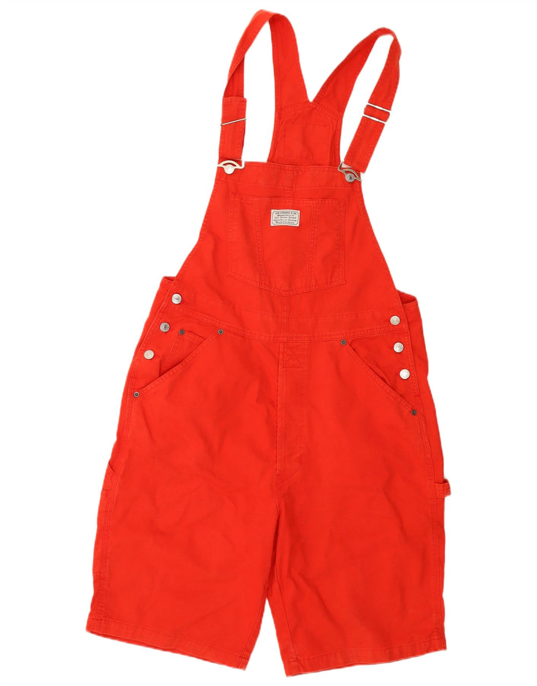 Damskie spodenki jeansowe ogrodniczki Levi's, duże, W36, czerwone, bawełniane