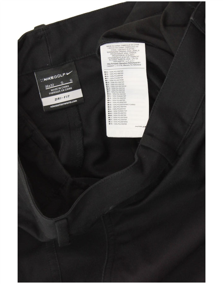 Męskie spodnie typu chino NIKE Dri Fit W36 L32, czarny poliester