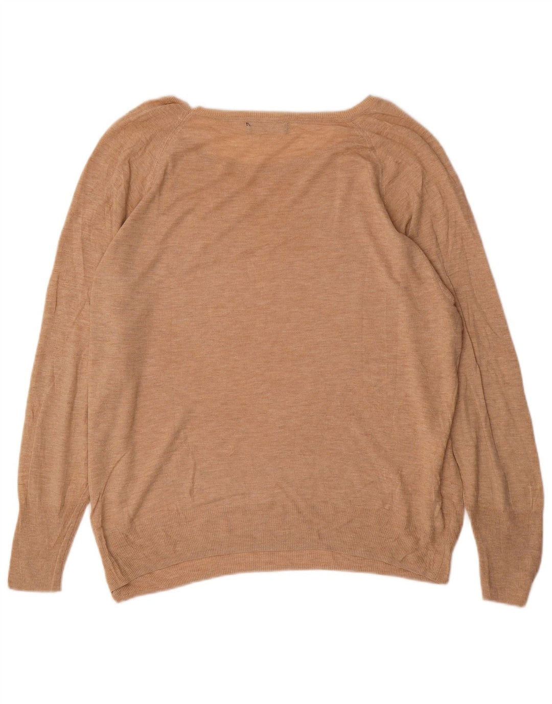 Damski sweter oversize z dekoltem w łódkę Zara UK 14 średni beż