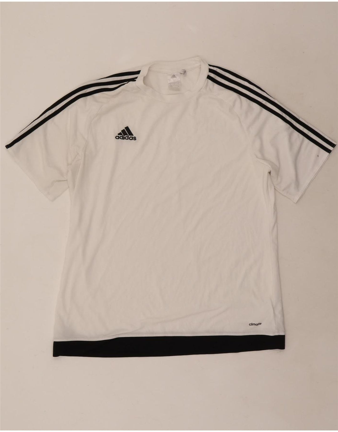 Adidas Męska koszulka Climalite Top XL Biały poliester z blokami kolorów