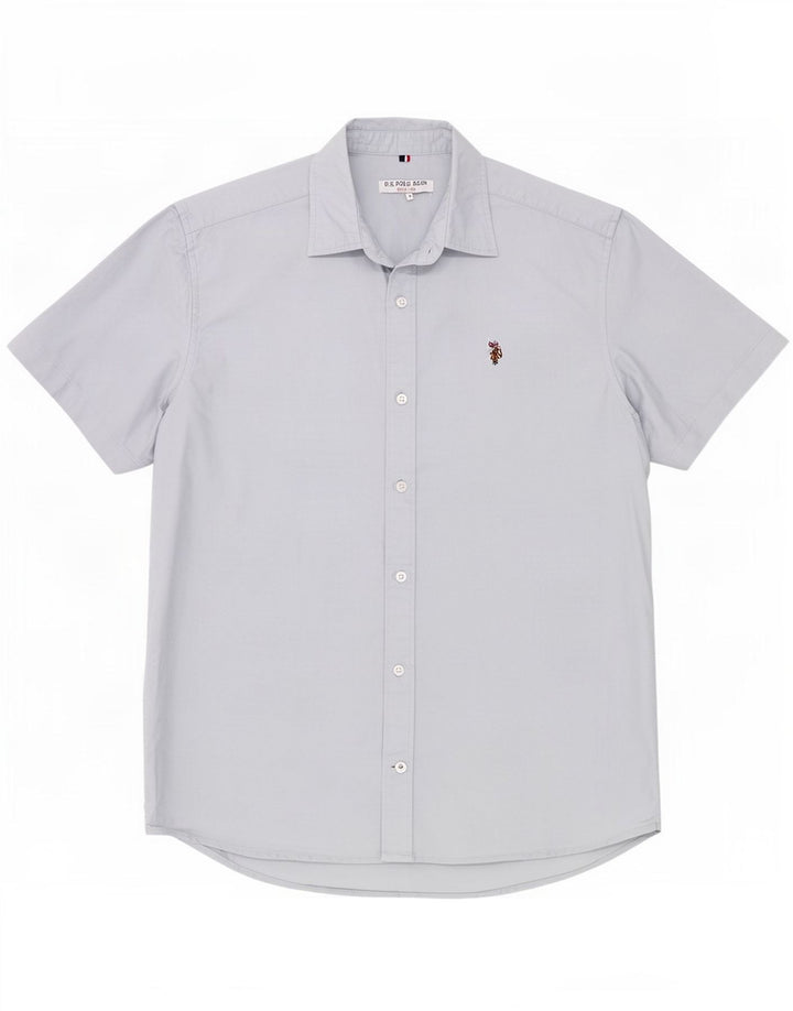 US Polo Assn. Koszula męska z krótkim rękawem, średnia niebieska, bawełniana