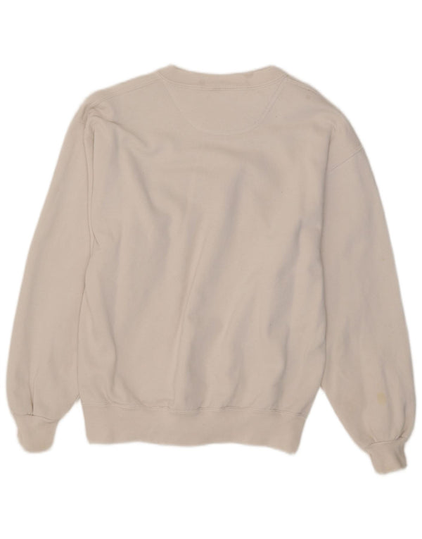 Damska bluza oversize w stylu vintage, UK 10, mała, biała, w kwiaty, bawełna