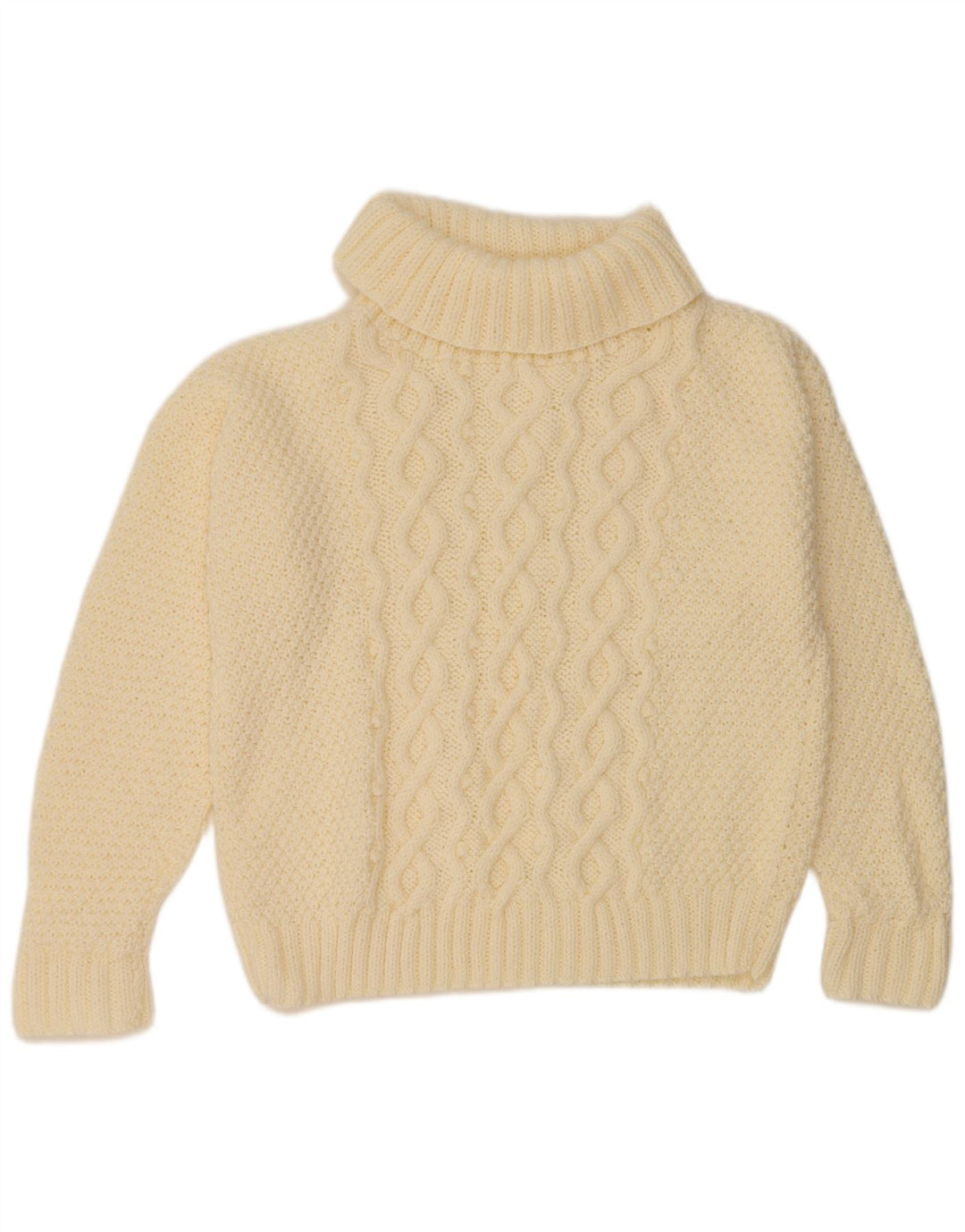 Damski sweter oversize VINTAGE z wywijanym dekoltem UK 18 XL Off White