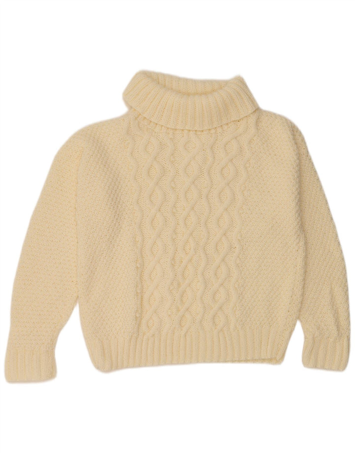 Damski sweter oversize VINTAGE z wywijanym dekoltem UK 18 XL Off White