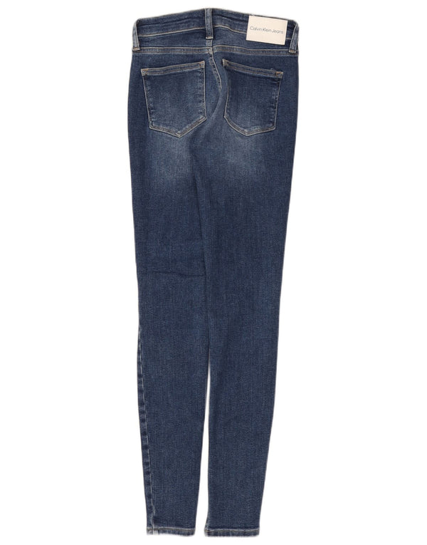 Damskie jeansy skinny Calvin Klein W25 L30 Granatowe, bawełniane