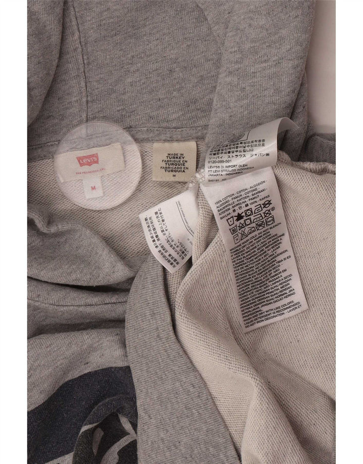 Męski sweter z kapturem z grafiką Levi's, średnioszary, bawełniany