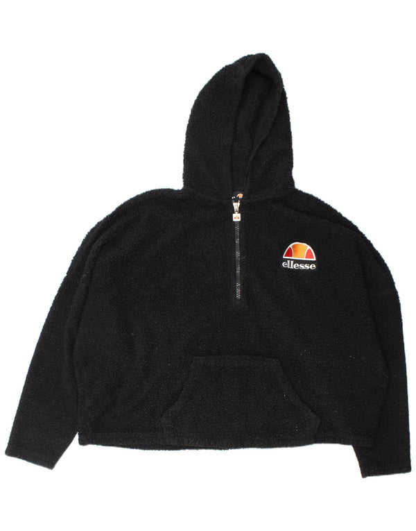 Damski sweter oversize z kapturem i zamkiem błyskawicznym Ellesse UK 16, duży czarny
