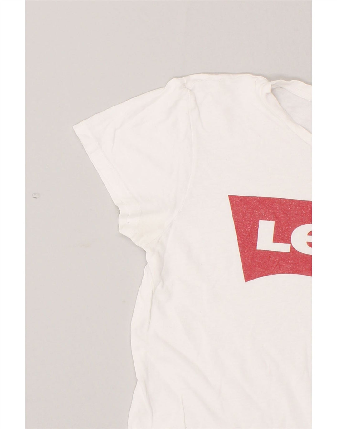 LEVI'S Womens Graphic T-Shirt Top UK 10 Small White Vintage Levi's and Second-Hand Levi's from Messina Hembry 
