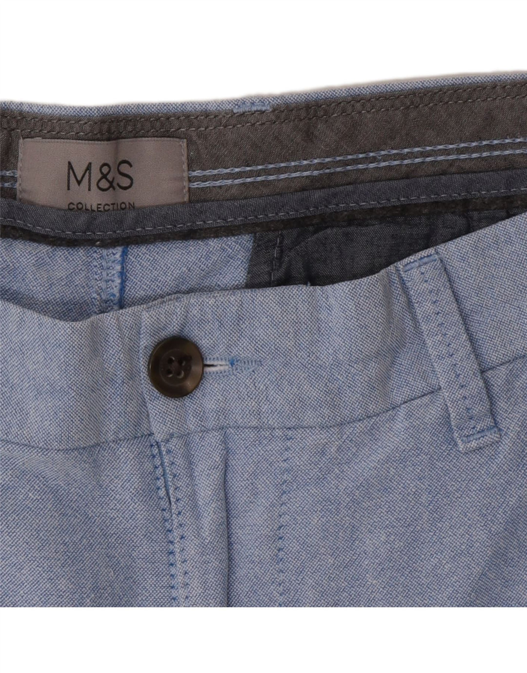 Męskie spodenki Chino Marks & Spencer W34, duże, niebieskie, bawełniane