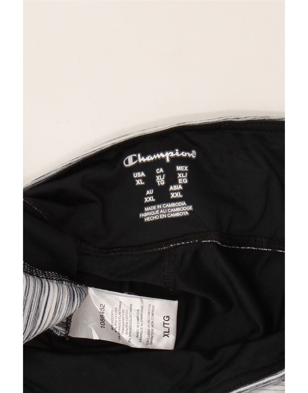 Damskie legginsy Champion Capri UK 18 XL, poliester w czarne paski