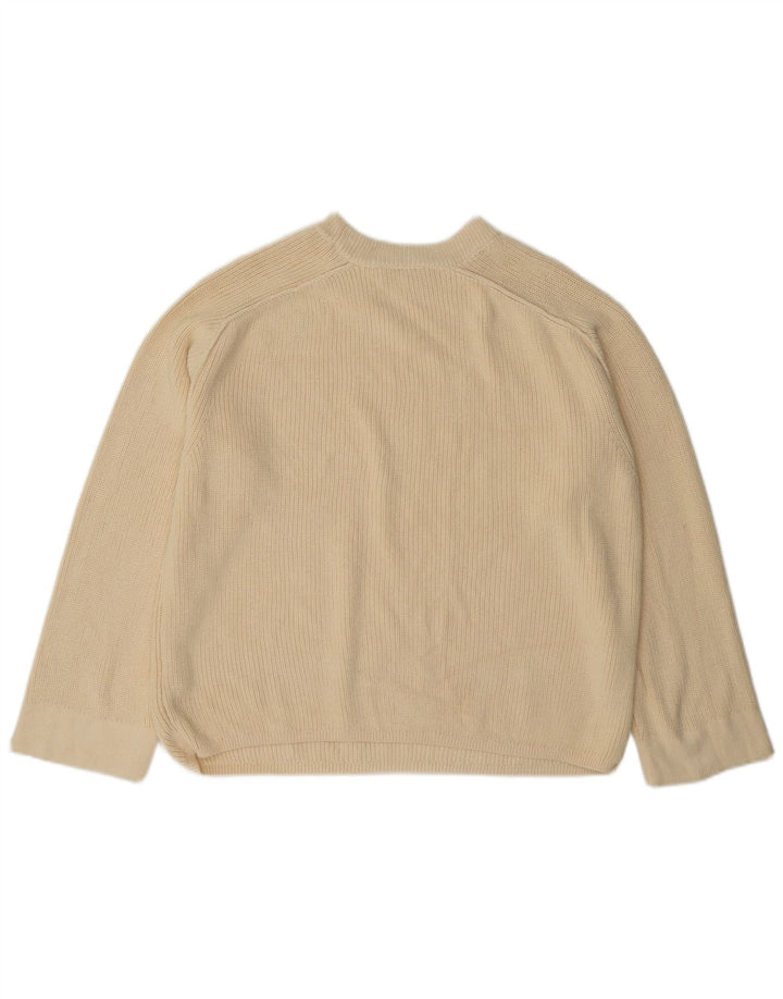 Damski sweter z okrągłym dekoltem Tommy Hilfiger UK 14, średni złamany biały