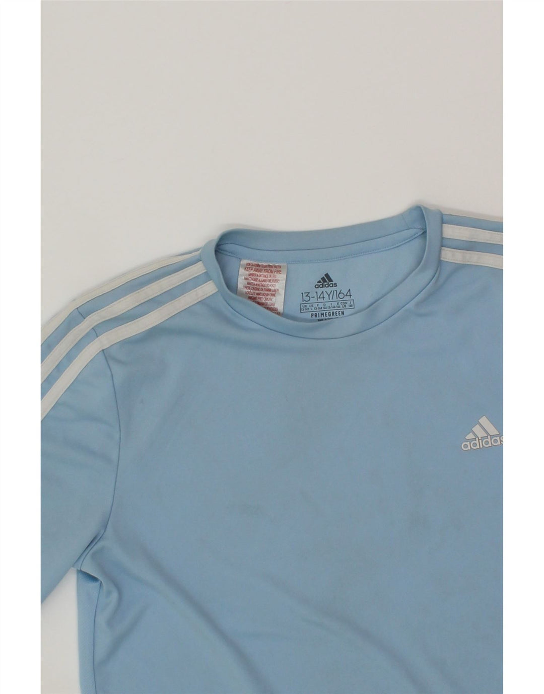 ADIDAS Boys T-Shirt Top 13-14 Years Blue Polyester Vintage Adidas and Second-Hand Adidas from Messina Hembry 