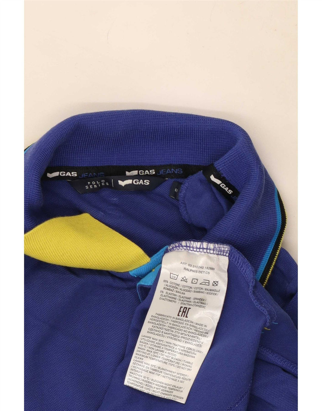 Męska koszulka polo Gas, mała, niebieska, bawełniana w paski