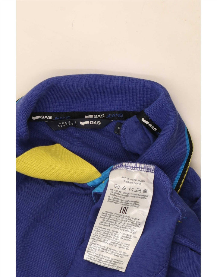 Męska koszulka polo Gas, mała, niebieska, bawełniana w paski