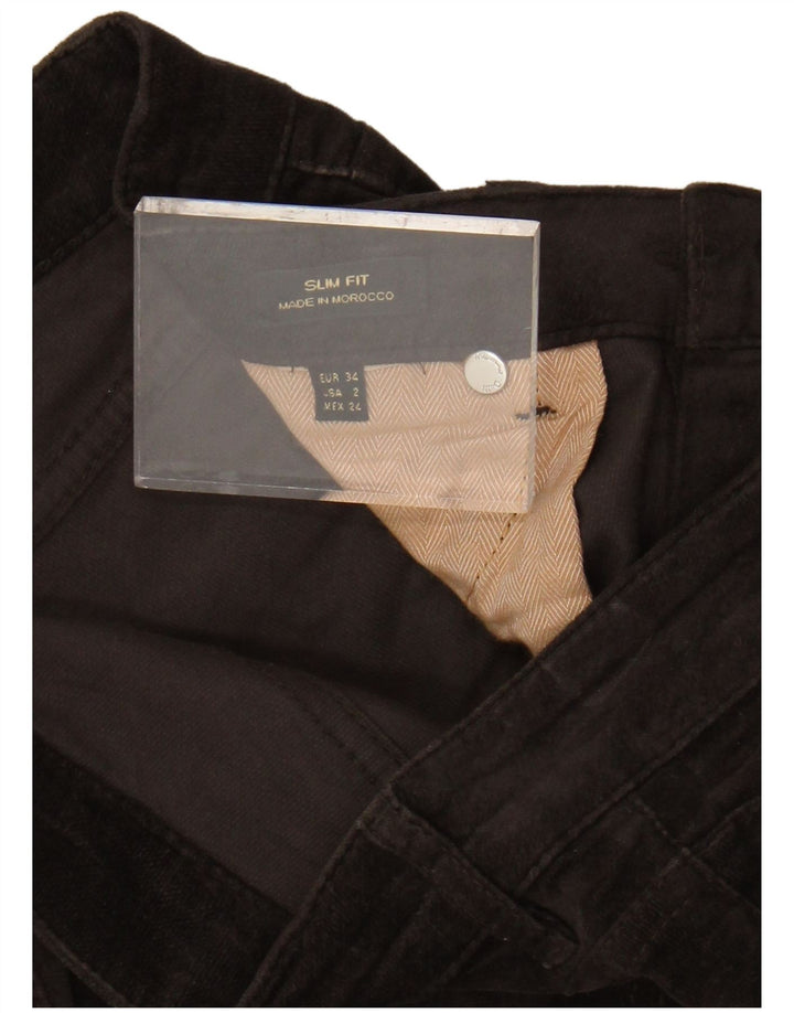 Spodnie Damskie MASSIMO DUTTI Aksamitne EU 34 2XS W24 L30 Brązowe