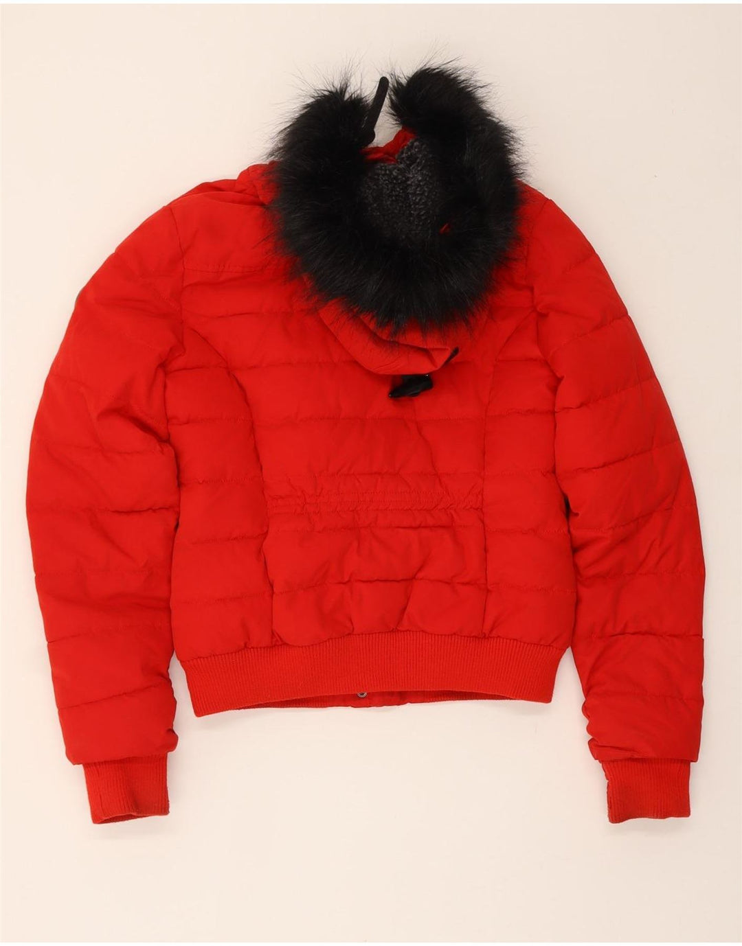 SUPERDRY Womens Hooded Padded Jacket UK 10 Small  Red Polyester Vintage Superdry and Second-Hand Superdry from Messina Hembry 