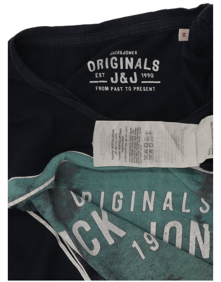 Męski T-shirt z grafiką Jack & Jones, średni, granatowy, bawełniany