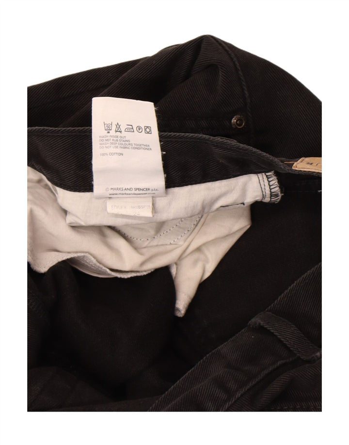 Marks & Spencer Męskie proste dżinsy W38 L33 Czarne bawełniane